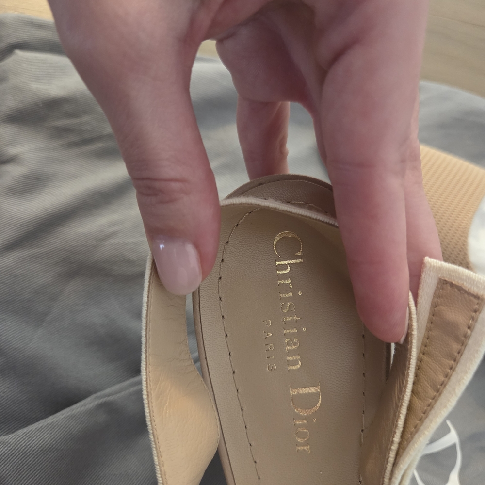 Dior Women's Tan Slingback Shoes - Picture 5 of 8